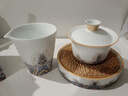 容山堂琺瑯彩泡茶杯陶瓷主人杯單杯茶盞公道杯蓋碗茶洗壺承茶壺功夫茶具 金絲琺瑯壺承+蓋碗套裝 曬單實(shí)拍圖
