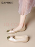 達芙妮瑪麗珍鞋女2025夏季新款裙子低跟小皮鞋一字帶法式單鞋女 香檳色 37 標準尺碼 曬單實(shí)拍圖