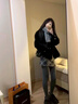 貓人【豎紋顯瘦】女士打底褲女加厚保暖顯瘦高腰外穿連褲襪秋冬季深灰 曬單實拍圖
