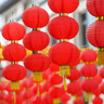 至禧嫁日大紅燈籠串春節(jié)元旦裝飾用品折疊紅燈籠連串掛飾小區(qū)燈桿街道燈籠 12寸全紅 5連串 曬單實(shí)拍圖