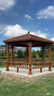 幽之藤家具（YOUZHITENG）鋁合金四角亭子別墅新中式戶外水榭小院花園公園庭院室外涼亭定制 3.4米四角亭斜形靠背座椅咖啡色 曬單實拍圖