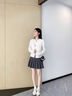 彌柯菲 MEKF白色短款針織開(kāi)衫女秋冬2025新款點(diǎn)點(diǎn)紗韓版圓領(lǐng)毛衣外套長(cháng)袖上衣白色M 曬單實(shí)拍圖