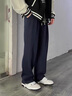 倉石一樹(shù)潮牌直筒休閑褲男士春季季新款百搭時(shí)尚簡(jiǎn)約高級感闊腿高端長(cháng)褲 藏青色 XL 曬單實(shí)拍圖
