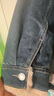 森馬（Semir）牛仔外套女拼接仿兔毛翻領(lǐng)寬松港風(fēng)冬季落肩夾棉夾克103724108001 曬單實(shí)拍圖
