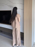 族瑪士純棉紗布短袖睡衣女2025新款夏季刺繡法式復古大碼全棉家居服套裝 S85236#短袖長(cháng)褲-燕麥拿鐵 M 【100-120斤穿】尺碼偏大 曬單實(shí)拍圖
