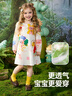 ASK JUNIOR兒童裙子2025秋季女童印花連衣裙A字下擺泡泡袖小童 花色 110 曬單實(shí)拍圖
