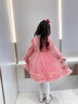G.duck女童連衣裙春秋款2024新款洋氣女寶寶秋季兒童裝秋裝公主蓬蓬裙子 粉紅色 100 建議身高90-100cm3-4歲 曬單實(shí)拍圖
