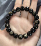 侗秘收藏級天然黑曜石手鏈男士金曜石轉運珠男款手串女友送生日禮物 10mm金曜石【收藏級】 曬單實(shí)拍圖