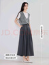 香影灰色闊腿褲女裙褲2025夏裝新款高腰甩褲九分高級感寬松西裝褲 灰色 XL 170/72A/125-140斤 曬單實(shí)拍圖