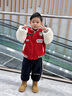 G.DUCKKIDS小黃鴨童裝男童外套秋冬加絨加厚男寶寶毛毛衣帥氣兒童棒球服冬裝 紅色 90 建議1~2歲【 80-90cm】cm 曬單實(shí)拍圖