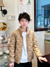 雪中飛童裝羽絨服【雙面穿+壓膠】2025冬新款輕薄男童立領(lǐng)女童保暖外套 冰藍色 150 曬單實(shí)拍圖