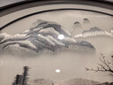 奈維斯汀新中式玄關(guān)裝飾畫(huà)圓形山水畫(huà)刺繡掛畫(huà)蘇繡客廳書(shū)房走廊過(guò)道墻壁畫(huà) 直徑80cm 實(shí)木立體框 懸浮刺繡工藝+蟬翼紗 曬單實(shí)拍圖