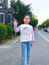 小豬班納女童長袖T恤秋款2025新款中大童透氣純棉上衣洋氣兒童插肩款秋裝 【純棉】淺紫/冰葡兔 140 曬單實拍圖