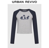 UR2025秋季新款女裝潮流撞色插肩袖趣味萌寵修身T恤UYV450182 曬單實(shí)拍圖