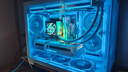 AOC震天弓CG355白色 MATX臺式電腦海景房機箱 一體式曲面彎玻/360水冷/ARGB燈帶/左右分倉/快拆設(shè)計 曬單實拍圖