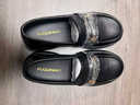 富貴鳥(niǎo)（FUGUINIAO）春秋皮鞋女真皮單鞋女時(shí)尚樂(lè )福鞋文藝范厚底舒適深口工作通勤女鞋 FN5012黑色 38 曬單實(shí)拍圖