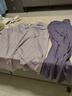 貓人【涼感棉莫代爾】女士睡衣女夏季帶胸墊10A抑菌家居服溫柔紫2XL 曬單實(shí)拍圖