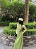 冶芷法式復(fù)古綠色吊帶背心連衣裙女子夏季2025新款小個(gè)子收腰氣質(zhì)長(zhǎng)裙 法式綠色背心連衣裙 M 曬單實(shí)拍圖