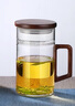 雅集加厚耐熱玻璃杯月牙茶隔大容量豪飲杯800ml帶把男士過(guò)濾泡茶水杯 曬單實(shí)拍圖