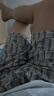 VUUG格紋美式潮牌外穿短褲男夏季寬松大碼休閑青年五分褲子 杏色 M 曬單實拍圖