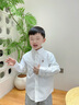 POLOWALK新品2024秋季男童牛津紡長(cháng)袖襯衫大童休閑潮流學(xué)院風(fēng)兒童上衣 白色 130 曬單實(shí)拍圖