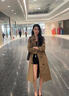 蕓蕁風(fēng)衣女過(guò)膝裝春秋氣質(zhì)設計英倫雙排扣中長(cháng)款寬松休閑外套 灰調綠長(cháng)款 XS 建議80-90斤穿 曬單實(shí)拍圖
