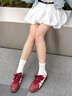 Onitsuka Tiger鬼塚虎新款德訓鞋男女鞋 復古酒紅色休閑板鞋TOKUTEN 1183B938 酒紅色 39 曬單實(shí)拍圖