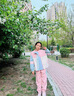 G.DUCKKIDS小黃鴨童裝女童套裝春秋款兒童套裝女孩衣服拼接洋氣大童外套褲子 拼接字母-粉色兩件套gcmkkee 130 建議7~8歲【120-130cm】 曬單實(shí)拍圖