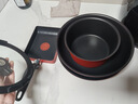 特福（Tefal）鍋具套裝百變鍋可拆卸煎炒鍋有鈦不粘鍋六件套千葉玫瑰紅 曬單實(shí)拍圖