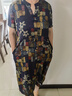 杭州正品真絲桑蠶絲連衣裙女夏新款高端品牌媽媽香云紗旗袍裙子 藏青色 5XL  150-165斤 曬單實(shí)拍圖