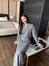AIGOUGRT連衣裙女時(shí)尚韓系氣質(zhì)長(cháng)袖衛衣兩件套裝裙子女2025年秋季新款女裝 灰色 L 曬單實(shí)拍圖