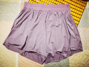 chicnear胖mm大碼運動(dòng)短褲女防走光胖妹妹健身褲瑜伽褲速干褲 紫色 防走光短褲 4XL 建議180-200斤 曬單實(shí)拍圖