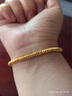中國黃金（CHINA GOLD）碎金子黃金手鏈女足金盤纏金手串轉(zhuǎn)運(yùn)珠七夕情人節(jié)禮物送女友老婆 【京速達(dá)】足金碎金子手串約3.2g*甄選禮盒 曬單實(shí)拍圖