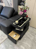 索璞現代簡(jiǎn)約邊柜輕奢客廳可移動(dòng)茶幾小戶(hù)型意式極簡(jiǎn)新款沙發(fā)邊幾推車(chē) 黑色【三色燈+無(wú)線(xiàn)充】智能款 【寬40*深80*高58】整裝 曬單實(shí)拍圖