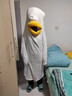 眺德高睡衣女 春秋連體睡袍搞怪卡通睡袍cos搞笑午睡玩偶服道具珊瑚絨 大白鴨長(cháng)袍丨不含鴨爪鞋 L 碼丨建議120-150斤 曬單實(shí)拍圖