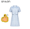 ON & ON/安乃安假兩件連衣裙2025新款時尚娃娃領(lǐng)氣質(zhì)優(yōu)雅小香風(fēng)小個子女 藍(lán)色 M 曬單實拍圖