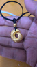 中國黃金（CHINA GOLD）足金時來運轉平安扣項鏈黃金吊墜男女士轉運珠情侶款禮物送女友 【今/次日達】時來運轉項鏈【黑繩】約1.5g 曬單實拍圖