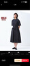 無(wú)印良品（MUJI）女式 涼感 短袖襯衫連衣裙女裝裙子純棉25年夏季長(zhǎng)裙涼感物語(yǔ) 黑色 L (165/88A) 曬單實(shí)拍圖