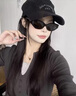 NASIB BAIK貓眼墨鏡女款復古高級感素顏太陽(yáng)鏡jennie同款歐美街拍辣妹眼鏡潮 透灰灰片（收藏加眼鏡盒） 偏光鏡片 曬單實(shí)拍圖
