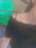 真維斯（JEANSWEST）短袖t恤女裝夏季2025新款純色正肩抽皺收腰半袖甜辣修身短款上衣 曬單實拍圖