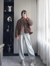 Teenie Weenie【趙露思同款】小熊女裝棉服2025秋季新款焦點(diǎn)巴恩夾克外套 深棕色 M 曬單實(shí)拍圖