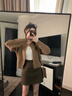 唐菓蜜連衣裙女秋冬2025新款女裝時(shí)尚百搭小個(gè)子韓系減齡學(xué)院風(fēng)套裝裙子 卡其開(kāi)衫+內搭+咖色裙子 M 曬單實(shí)拍圖
