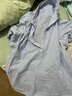 Navigare意大利小帆船女輕薄寬松短袖襯衫通勤條紋襯衣2323545503 藍(lán) L  曬單實拍圖