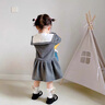 G.DUCKKIDS兒童連衣裙女童2025春秋裝新款女孩寶寶春季公主裙洋氣女童學(xué)院風(fēng) 灰色 80 (建議73-80cm 8個(gè)月-1周歲左 曬單實(shí)拍圖
