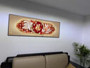LED燈畫(huà)福字客廳裝飾畫(huà)新中式大氣高檔沙發(fā)背景墻掛畫(huà)九魚(yú)圖壁畫(huà) （晶瓷鑲鉆）A款 0.7x1.8（推薦2.2-2,8米墻寬） （金框） 曬單實(shí)拍圖