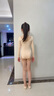艾舞戈女童肉色打底衫秋冬兒童舞蹈服隱形膚色打底衣練功服開襠 130 曬單實拍圖