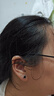 周六福（ZLF） S925銀飾耳釘女氣質(zhì)三角形瑪瑙優(yōu)雅耳棒耳飾送禮T 白色耳飾一對 曬單實(shí)拍圖