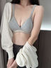 Calvin Klein內(nèi)衣【新品禮盒明星同款復(fù)古引力帶】25秋女ck三角杯文胸QF8369AD P7A-椰青灰 M 曬單實(shí)拍圖