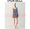 UR2025夏季新款女裝格雷系蝴蝶結(jié)系帶無袖連衣裙UWG750085 深灰花灰 S 曬單實(shí)拍圖