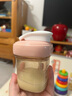 安配方形奶瓶學(xué)飲嘴直飲水杯蓋（適配赫根方形奶瓶）二代粉色 曬單實(shí)拍圖